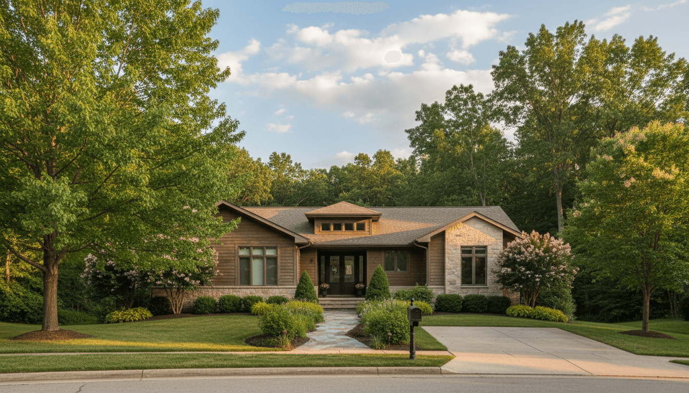 Modern residential home in natural afternoon light
