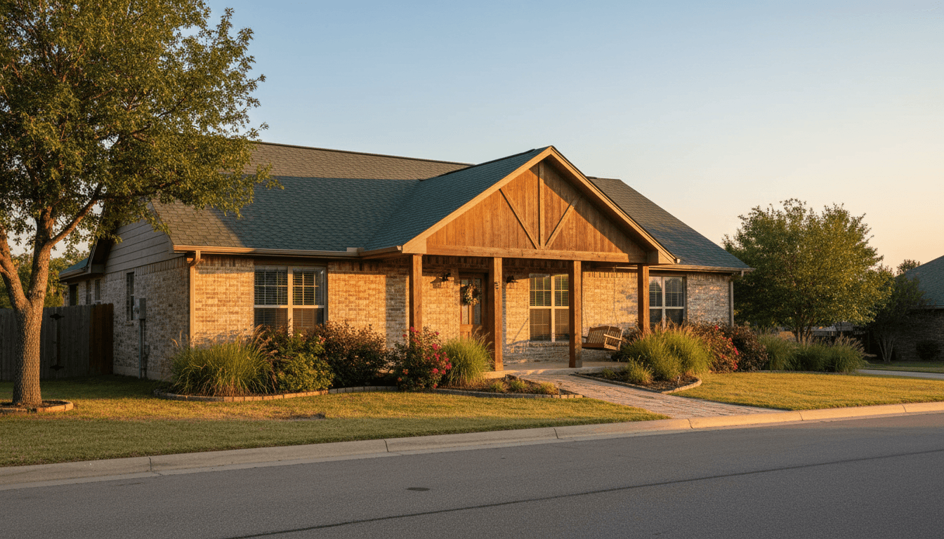 A welcoming residential home photographed during golden hour, representing property ready for a cash offer